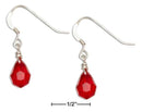 Silver Earrings Sterling Silver Earrings: Bright Red July Birthstone Faceted Pear Crystal Dangle Earrings JadeMoghul Inc.