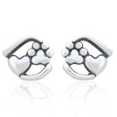 Silver Earrings Sterling Silver Earrings: Close To My Heart Wrap Heart And Dog Paw Print Post Earrings JadeMoghul Inc.