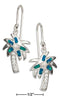 Silver Earrings Sterling Silver Earrings: Cubic Zirconia And Synthetic Blue Opal Palm Tree Earrings JadeMoghul
