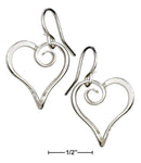 Silver Earrings Sterling Silver Earrings: Curly Heart Dangle Earrings JadeMoghul Inc.