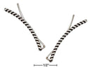 Silver Earrings Sterling Silver Earrings: Curved Rope Bar Ear Climber Pin Earrings JadeMoghul Inc.