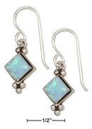 Silver Earrings Sterling Silver Earrings: Diamond Shape Synthetic Blue Opal Earrings JadeMoghul Inc.