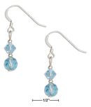 Sterling Silver Earrings: Double Blue Crystal Dangle Earrings