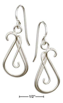 Silver Earrings Sterling Silver Earrings: Double Wire Scroll Teardrop Earrings JadeMoghul Inc.