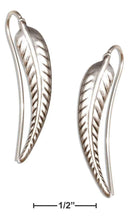 Silver Earrings Sterling Silver Earrings: Fern Leaf Leaves Ear Pin Thread Wire Earrings JadeMoghul Inc.