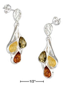 Silver Earrings Sterling Silver Earrings: Green Amber, Yellow Amber And Honey Amber Teardrop Earrings JadeMoghul