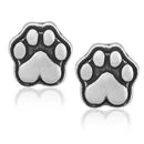 Silver Earrings Sterling Silver Earrings: Heart Paws Dog Paw Print Post Earrings JadeMoghul Inc.
