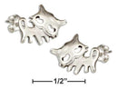 Silver Earrings Sterling Silver Earrings: Heart Shape Eyes Cat Post Earrings JadeMoghul Inc.