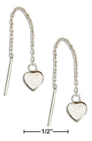 Silver Earrings Sterling Silver Earrings: Heart Thread Earrings JadeMoghul Inc.