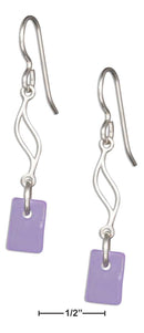 Silver Earrings Sterling Silver Earrings: Lavender Blue Sea Glass Journey Wave Dangle Earrings On French Wire JadeMoghul Inc.
