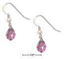 Silver Earrings Sterling Silver Earrings: Light Purple February Birthstone Facet Pear Crystal Dangle Earrings JadeMoghul Inc.