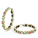 Sterling Silver Earrings LO4679 Antique Silver Brass Earrings with Epoxy