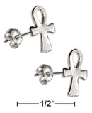 Silver Earrings Sterling Silver Earrings: Mini Ankh Earrings On Posts JadeMoghul