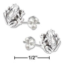 Silver Earrings Sterling Silver Earrings: Mini Antiqued Frog Earrings On Stainless Steel Posts And Nuts JadeMoghul