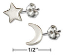 Silver Earrings Sterling Silver Earrings: Mini Crescent Moon And Star Earrings JadeMoghul Inc.