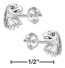 Silver Earrings Sterling Silver Earrings: Mini Eagle Head Earrings On Stainless Steel Posts And Nuts JadeMoghul