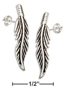 Silver Earrings Sterling Silver Earrings: Mini Feather Earrings JadeMoghul Inc.