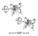 Silver Earrings Sterling Silver Earrings: Mini Open Butterfly Earrings On Stainless Steel Post-nuts JadeMoghul