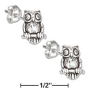 Silver Earrings Sterling Silver Earrings: Mini Owl Earrings On Stainless Steel Posts And Nuts JadeMoghul
