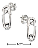 Silver Earrings Sterling Silver Earrings: Mini Safety Pin Earrings On Posts JadeMoghul