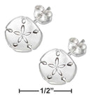 Silver Earrings Sterling Silver Earrings: Mini Sand Dollar Earrings On Stainless Steel Posts And Nuts JadeMoghul