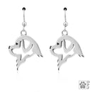 Silver Earrings Sterling Silver Earrings: Newfie Newfoundland Dog Head Earrings On French Wires JadeMoghul Inc.