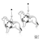 Silver Earrings Sterling Silver Earrings: Newfoundland Dog Earrings With Life Preserver In Body JadeMoghul Inc.