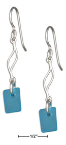 Silver Earrings Sterling Silver Earrings: Ocean Turquoise Blue Sea Glass Journey Wave Dangle Earrings JadeMoghul Inc.