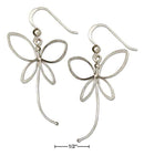 Silver Earrings Sterling Silver Earrings: Open Butterfly Earrings On French Wires With Tail Trailing JadeMoghul Inc.