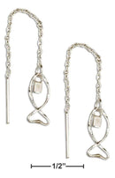 Silver Earrings Sterling Silver Earrings: Outline Fish Ear Thread Earrings JadeMoghul Inc.