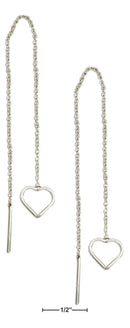 Silver Earrings Sterling Silver Earrings: Outline Heart Ear Thread Earrings JadeMoghul Inc.