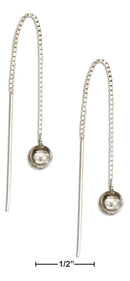 Silver Earrings Sterling Silver Earrings: Plain Ball Ear Thread Earrings JadeMoghul Inc.