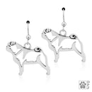 Silver Earrings Sterling Silver Earrings: Pug Dog Earrings On French Wires JadeMoghul Inc.