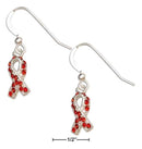 Silver Earrings Sterling Silver Earrings: Red Swarovski Crystal Awareness Ribbon Survivor Earrings JadeMoghul Inc.