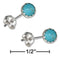 Silver Earrings Sterling Silver Earrings:  Simulated Turquoise Dot Earrings Stainless Steel Posts-nuts JadeMoghul