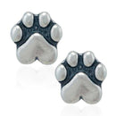 Silver Earrings Sterling Silver Earrings: Speak To The Paw Dog Heart Paw Print Post Earrings JadeMoghul Inc.