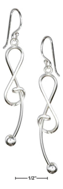 Silver Earrings Sterling Silver Earrings: Square Wire Music G-Clef Earrings JadeMoghul Inc.