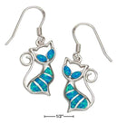 Silver Earrings Sterling Silver Earrings: Synthetic Blue Opal Cat Earrings JadeMoghul Inc.