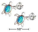 Silver Earrings Sterling Silver Earrings: Synthetic Blue Opal Turtle Earrings With Single Stone Shell JadeMoghul Inc.