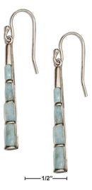 Silver Earrings Sterling Silver Earrings: Tapered Bar Larimar Earrings JadeMoghul Inc.