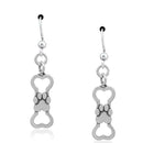 Silver Earrings Sterling Silver Earrings: The Bone And The Beautiful Dog Bone Dangle Earrings With Paw Print JadeMoghul Inc.