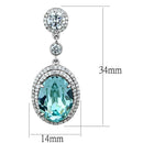 Silver Earrings Sterling Silver Earrings TS508 Rhodium 925 Sterling Silver Earrings with Crystal Alamode Fashion Jewelry Outlet