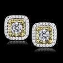 Silver Earrings Sterling Silver Earrings TS551 Reverse Two-Tone 925 Sterling Silver Earrings Alamode Fashion Jewelry Outlet