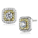 Sterling Silver Earrings TS551 Reverse Two-Tone 925 Sterling Silver Earrings