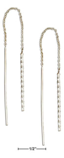 Silver Earrings Sterling Silver Earrings: Twisted Bar Ear Thread Earrings JadeMoghul Inc.