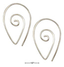 Silver Earrings Sterling Silver Earrings: Wire Spiral Teardrop Earrings JadeMoghul Inc.