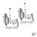 Silver Earrings Sterling Silver Earrings: Yorkie Yorkshire Terrier Earrings With Show Cut Body JadeMoghul Inc.