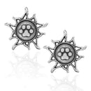 Silver Earrings Sterling Silver Earrings: You Light Up My Life Sun Dog Paw Print Post Earrings JadeMoghul Inc.
