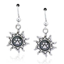 Silver Earrings Sterling Silver Earrings: You Light Up My Life Sun With Dog Paw Print Dangle Earrings JadeMoghul Inc.