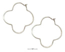 Silver Earrings Sterling Silver Flattened Wire Clover Hoop Earrings JadeMoghul